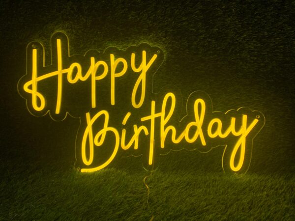 Happy Birthday Neon Sign – LED Wall Light for Parties