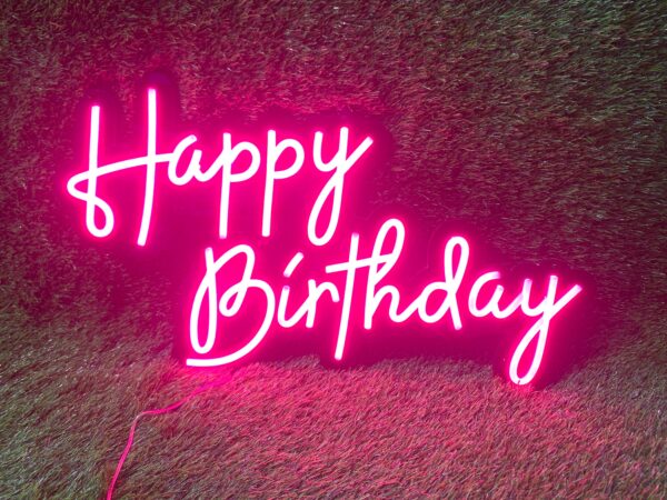 Happy Birthday Neon Sign – LED Wall Light for Parties - Image 5