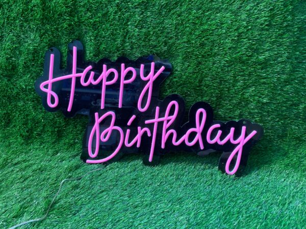 Happy Birthday Neon Sign – LED Wall Light for Parties - Image 3